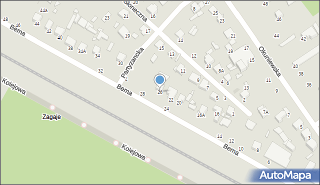 Halinów, Bema Józefa, gen., 26, mapa Halinów