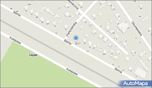 Halinów, Bema Józefa, gen., 28, mapa Halinów