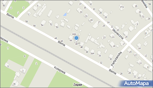 Halinów, Bema Józefa, gen., 42, mapa Halinów
