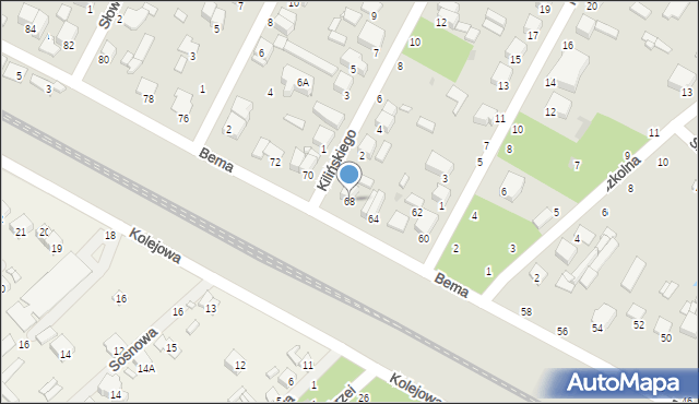 Halinów, Bema Józefa, gen., 68, mapa Halinów