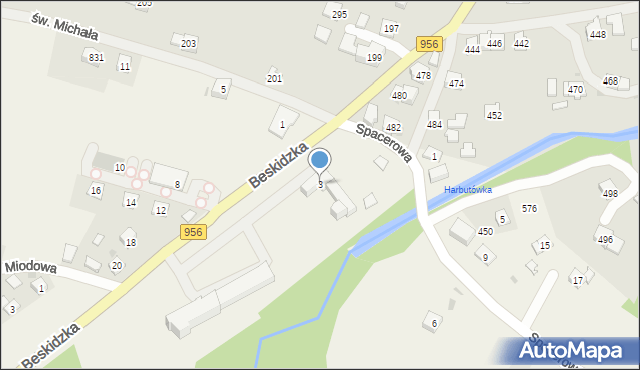 Harbutowice, Beskidzka, 3, mapa Harbutowice