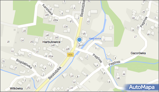 Harbutowice, Beskidzka, 47, mapa Harbutowice