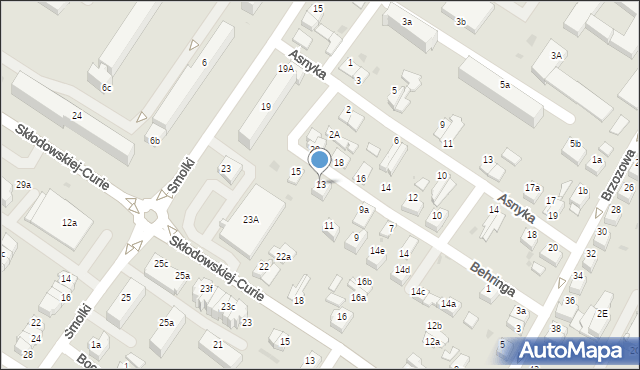 Iława, Behringa Emila, 13, mapa Iława