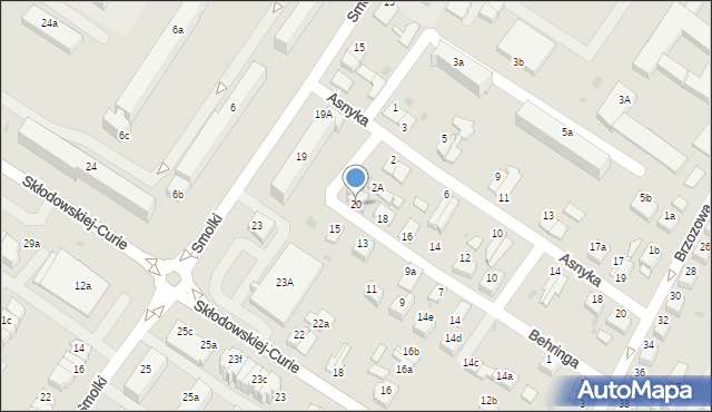 Iława, Behringa Emila, 20, mapa Iława