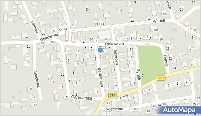 Iwaniska, Bednarska, 2, mapa Iwaniska