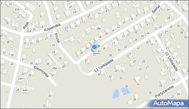 Janów Lubelski, Bema Józefa, gen., 23, mapa Janów Lubelski