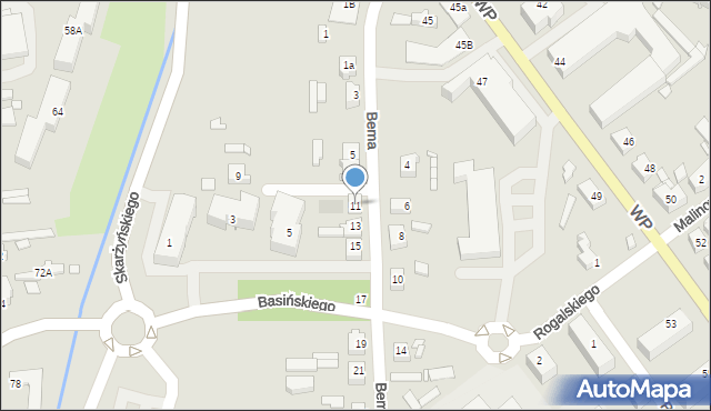 Jarocin, Bema Józefa, gen., 11, mapa Jarocin