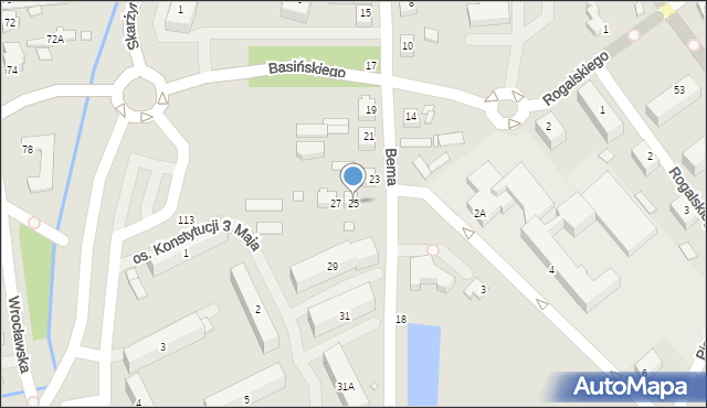 Jarocin, Bema Józefa, gen., 25, mapa Jarocin