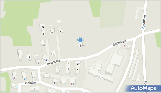 Jastrzębie-Zdrój, Bednorza Herberta, ks. bp., 9, mapa Jastrzębie-Zdrój