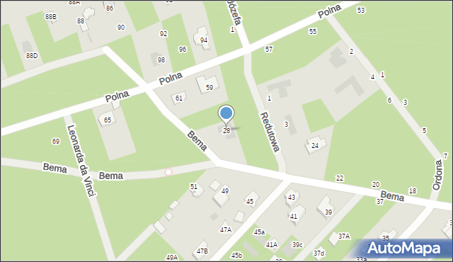 Józefów, Bema Józefa, gen., 28, mapa Józefów