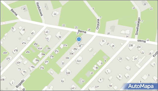 Józefów, Bema Józefa, gen., 35a, mapa Józefów