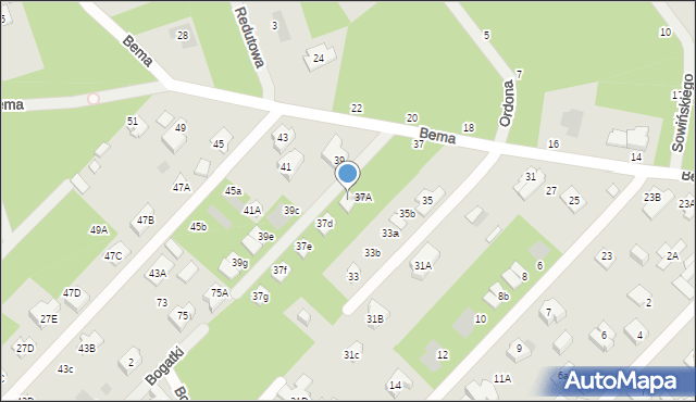 Józefów, Bema Józefa, gen., 37c, mapa Józefów