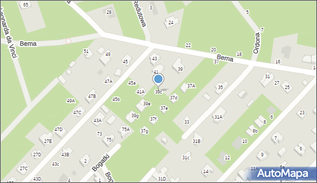Józefów, Bema Józefa, gen., 39c, mapa Józefów