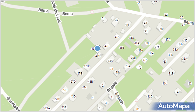 Józefów, Bema Józefa, gen., 47C, mapa Józefów