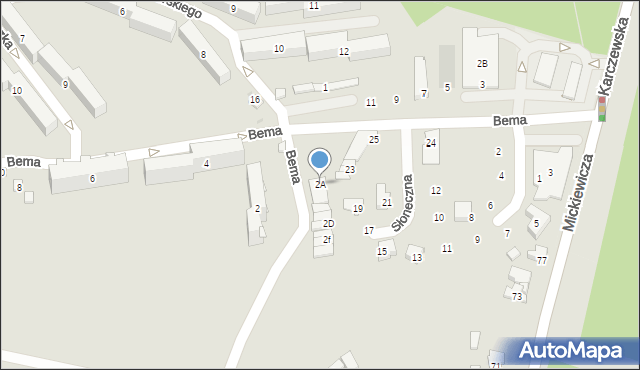 Karczew, Bema Józefa, gen., 2A, mapa Karczew