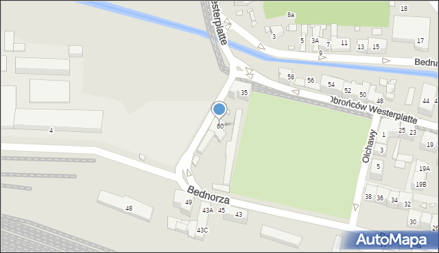 Katowice, Bednorza Herberta, ks. bp., 60, mapa Katowic