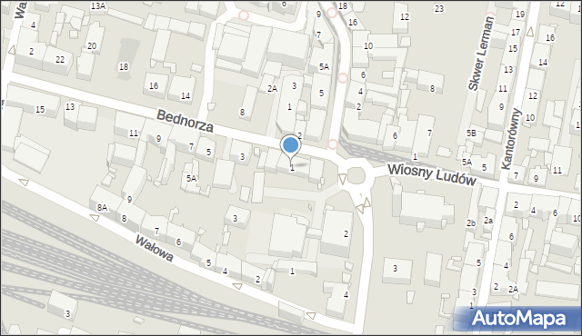 Katowice, Bednorza Herberta, ks. bp., 1, mapa Katowic