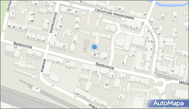 Katowice, Bednorza Herberta, ks. bp., 16, mapa Katowic