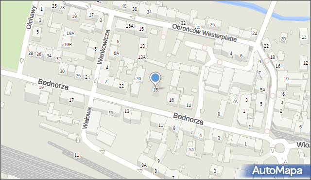 Katowice, Bednorza Herberta, ks. bp., 18, mapa Katowic
