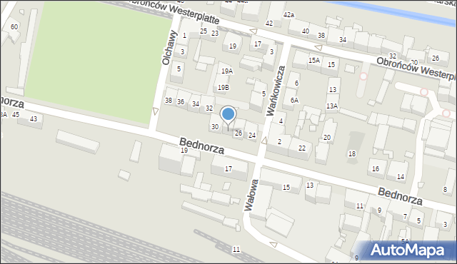 Katowice, Bednorza Herberta, ks. bp., 28, mapa Katowic