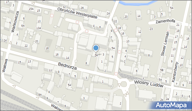 Katowice, Bednorza Herberta, ks. bp., 2A, mapa Katowic