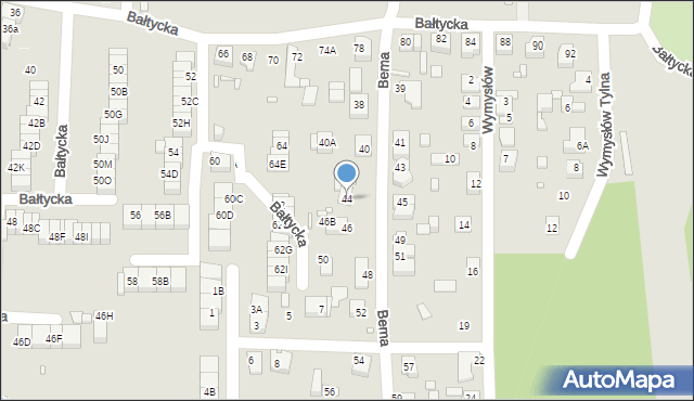 Katowice, Bema Józefa, gen., 44, mapa Katowic