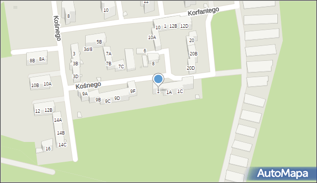 Kędzierzyn-Koźle, Benisza Adama, 1, mapa Kędzierzyna-Koźle