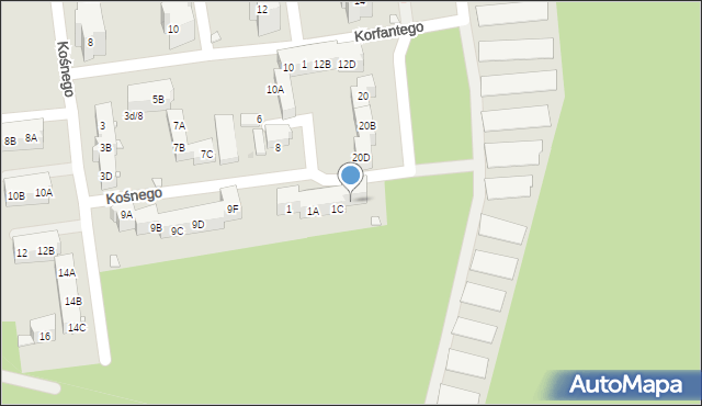 Kędzierzyn-Koźle, Benisza Adama, 1D, mapa Kędzierzyna-Koźle