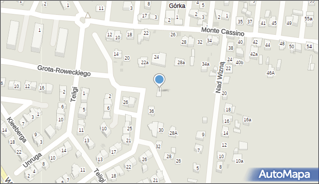 Kielce, Berberysowa, 36a, mapa Kielc