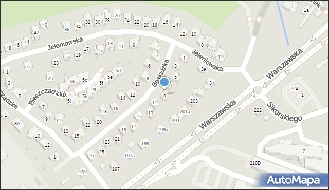 Kielce, Beskidzka, 9, mapa Kielc