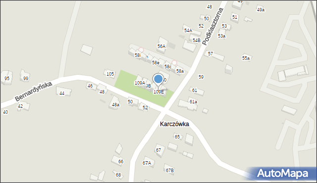 Kielce, Bernardyńska, 109E, mapa Kielc