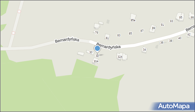 Kielce, Bernardyńska, 32, mapa Kielc