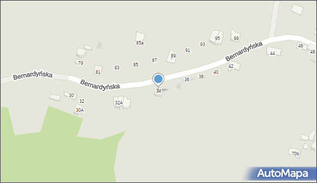 Kielce, Bernardyńska, 34, mapa Kielc