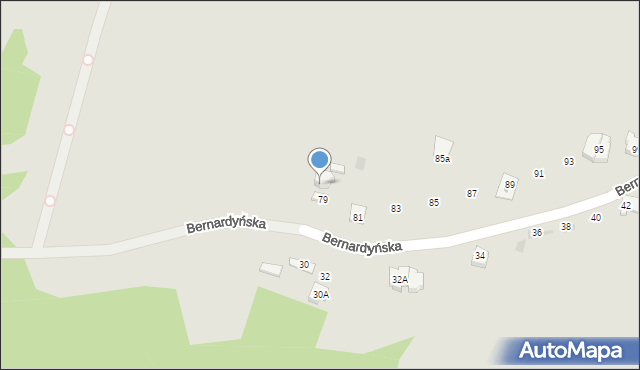 Kielce, Bernardyńska, 79A, mapa Kielc