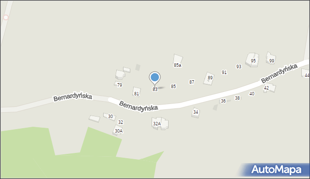 Kielce, Bernardyńska, 83, mapa Kielc