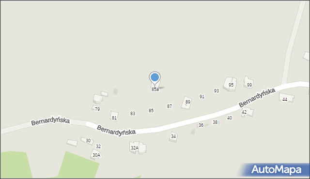 Kielce, Bernardyńska, 85a, mapa Kielc