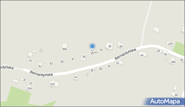 Kielce, Bernardyńska, 91, mapa Kielc