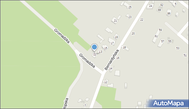 Kielce, Bernardyńska, 11, mapa Kielc