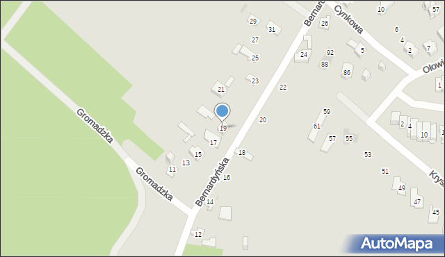 Kielce, Bernardyńska, 19, mapa Kielc