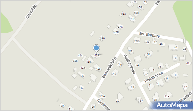 Kielce, Bernardyńska, 43A, mapa Kielc