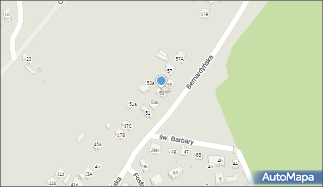 Kielce, Bernardyńska, 53, mapa Kielc