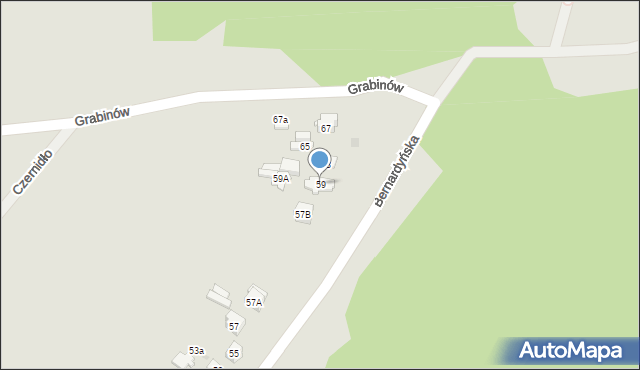 Kielce, Bernardyńska, 59, mapa Kielc