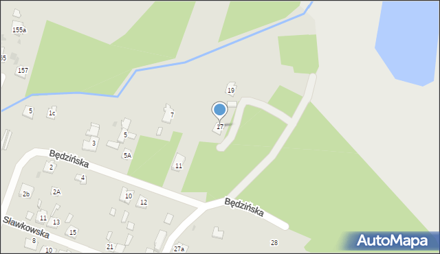 Kielce, Będzińska, 17, mapa Kielc