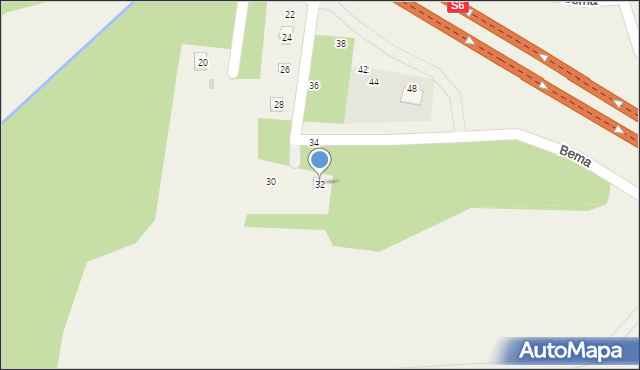 Kielno, Bema Józefa, gen., 32, mapa Kielno