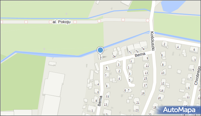 Kluczbork, Bema Józefa, gen., 2, mapa Kluczbork