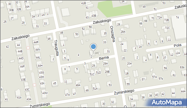 Kobyłka, Bema Józefa, gen., 2A, mapa Kobyłka