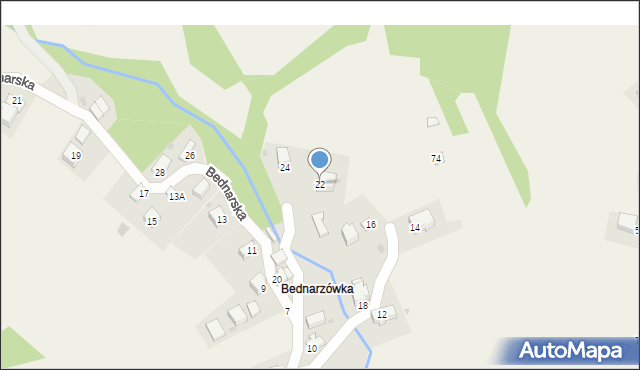 Kocierz Moszczanicki, Bednarska, 22a, mapa Kocierz Moszczanicki
