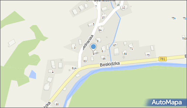Kocierz Moszczanicki, Bednarska, 4, mapa Kocierz Moszczanicki