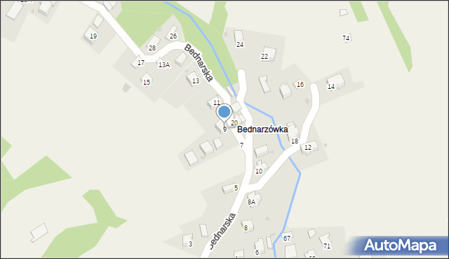 Kocierz Moszczanicki, Bednarska, 9, mapa Kocierz Moszczanicki