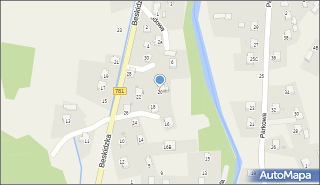Kocierz Moszczanicki, Beskidzka, 20, mapa Kocierz Moszczanicki